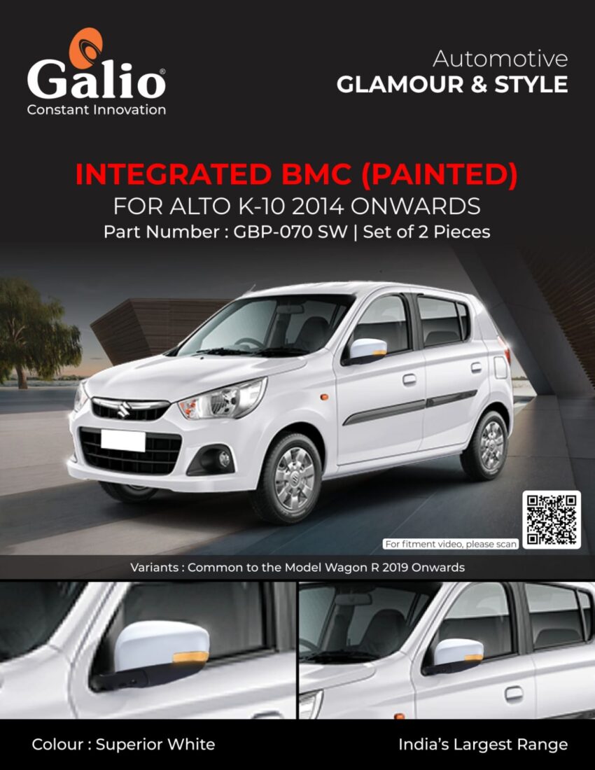 MARUTI SUZUKI ALTO K-10 (2014 ONWARDS) INTEGRATED ORVM BLINKING COVER - PAINTED SET OF 2 PCS