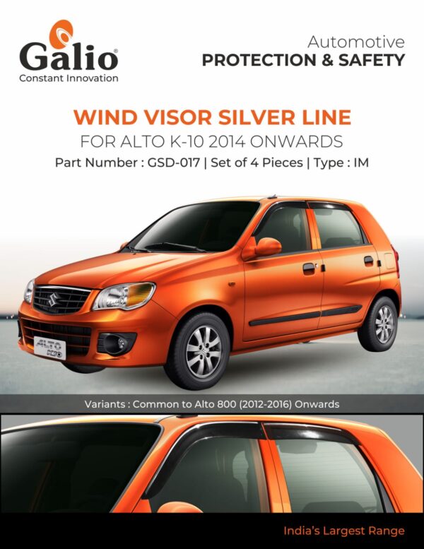 MARUTI SUZUKI ALTO K-10 (2014 ONWARDS) WIND VISOR - SILVER LINE - IM SET OF 4 PCS
