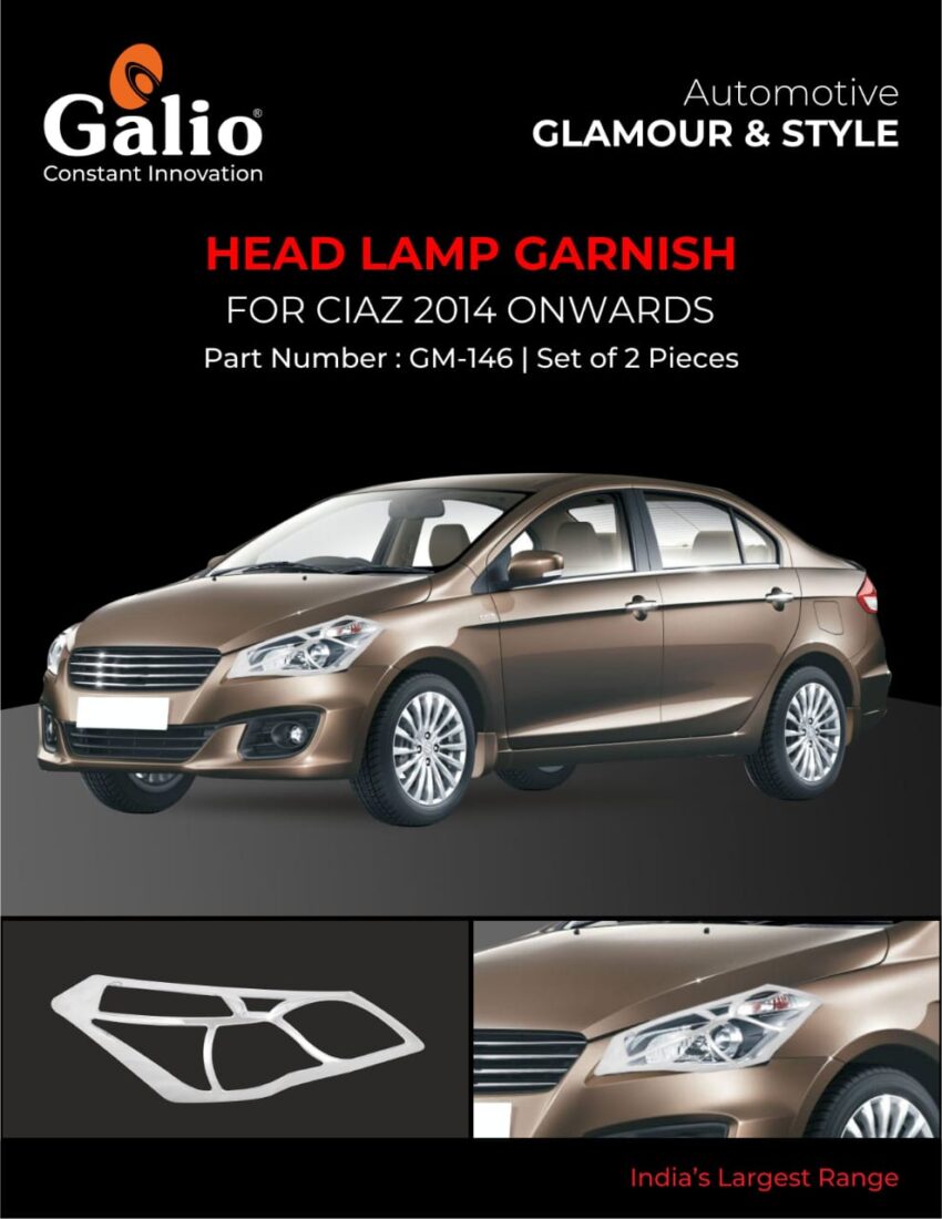 MARUTI SUZUKI CIAZ (2014 ONWARDS) HEAD LAMP GARNISH SET OF 2 PCS