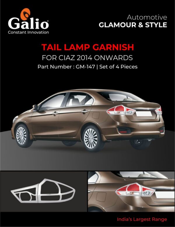 MARUTI SUZUKI CIAZ (2014 ONWARDS) TAIL LAMP GARNISH SET OF 4 PCS
