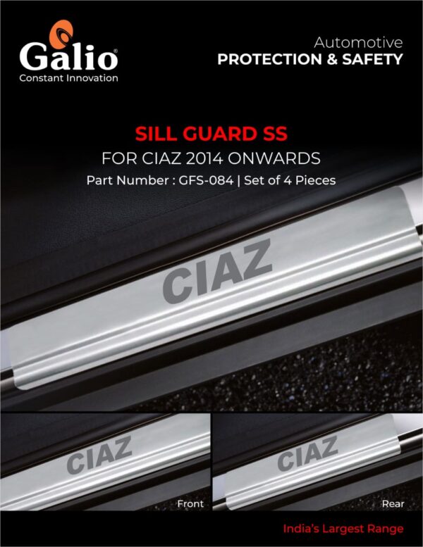 MARUTI SUZUKI CIAZ (2014 ONWARDS) SILL GUARD SS SET OF 4 PCS