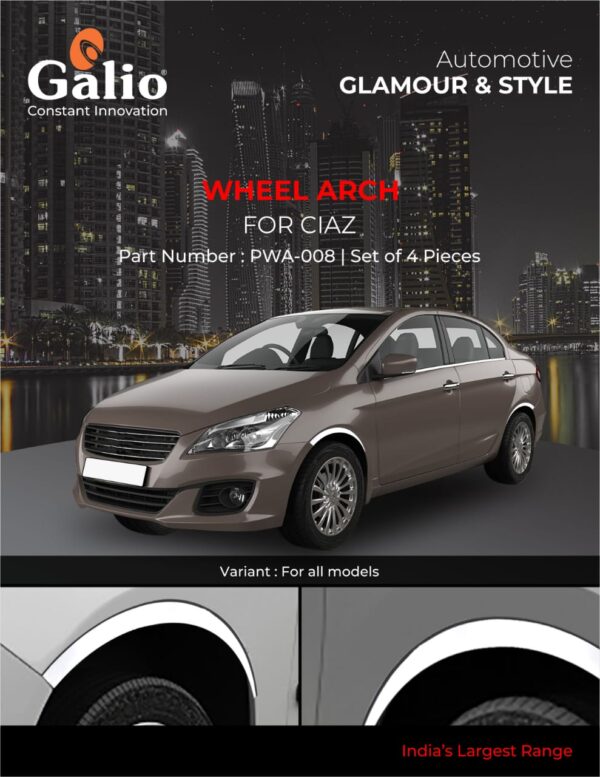 MARUTI SUZUKI CIAZ (2014 ONWARDS) WHEEL ARCH SS SET OF 4 PCS