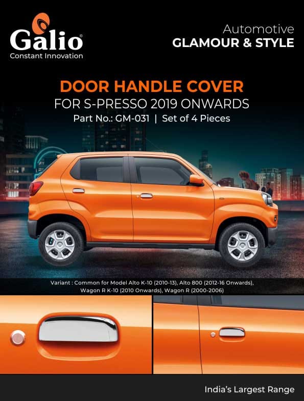 MARUTI SUZUKI S-PRESSO (2019 ONWARDS) DOOR HANDLE COVER CHROME SET OF 4 PCS