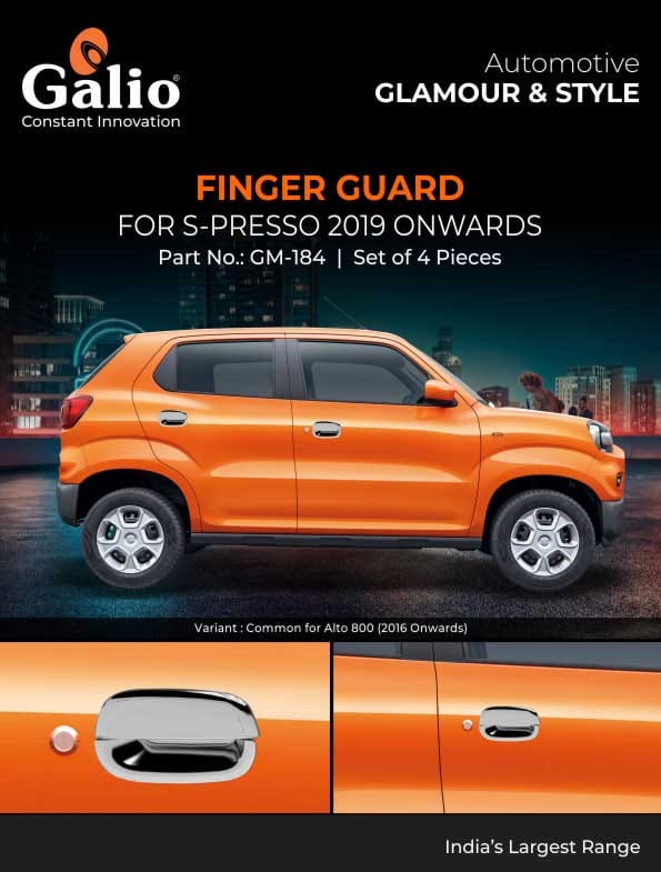 MARUTI SUZUKI S-PRESSO (2019 ONWARDS) FINGER GUARD CHROME SET OF 4 PCS