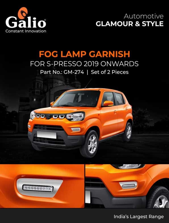 MARUTI SUZUKI S-PRESSO (2019 ONWARDS) FOG LAMP GARNISH CHROME SET OF 2 PCS