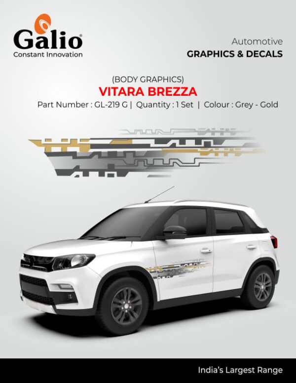 MARUTI SUZUKI BREZZA 2016 TO 2019 VITARA BREZZA BODY GRAPHICS SET OF 1