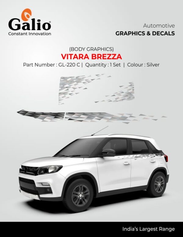 MARUTI SUZUKI BREZZA 2016 TO 2019 VITARA BREZZA COLOR C BODY GRAPHICS SET OF 1