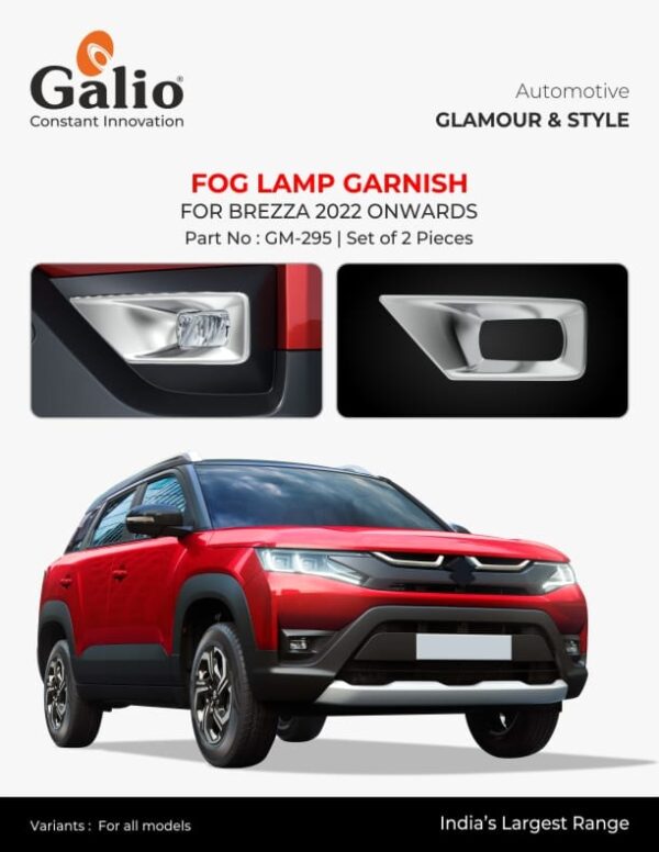 MARUTI SUZUKI BREZZA 2022 ONWARDS FOG LAMP GARNISH CHROME SET OF 2 PCS