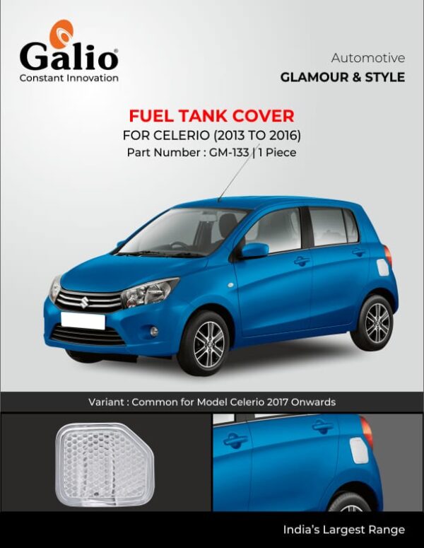 MARUTI SUZUKI CELERIO (2013 TO 2016) FUEL TANK COVER – CHROME FINISH – 1 PC