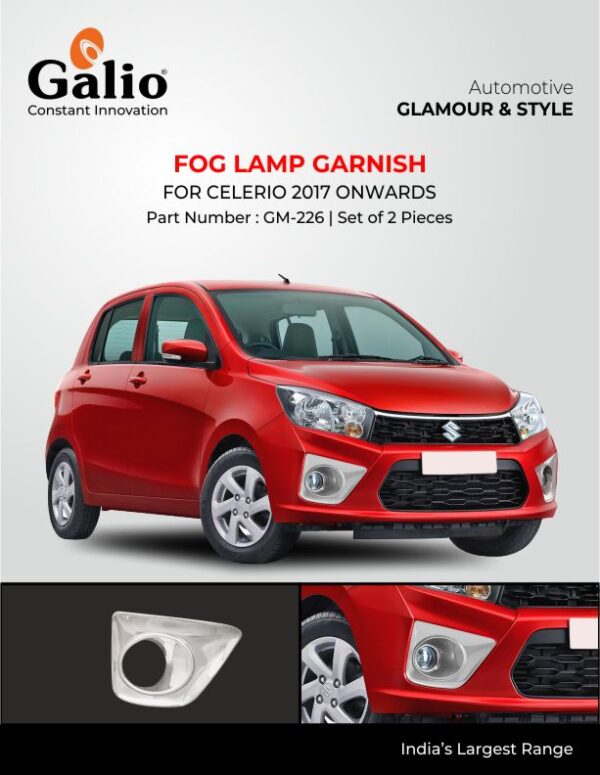 MARUTI SUZUKI CELERIO (2017 ONWARDS) FOG LAMP GARNISH - CHROME GARNISH - SET OF 2 PCS - PREMIUM QUALITY