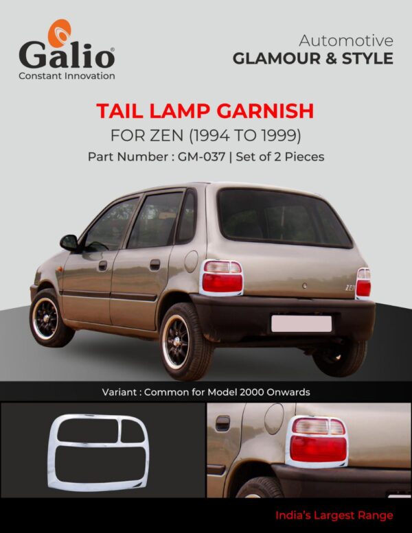 MARUTI SUZUKI ZEN (1994 TO 1999) TAIL LAMP GARNISH – CHROME – SET OF 2 PCS