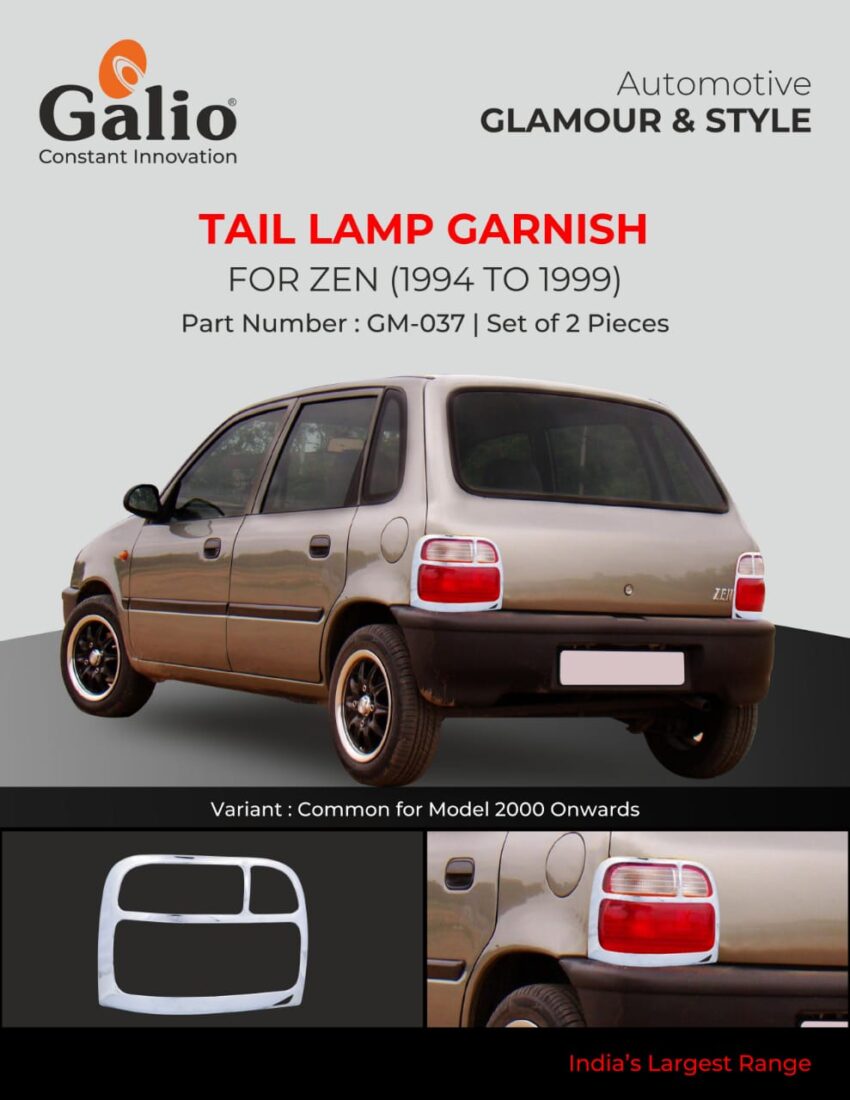MARUTI SUZUKI ZEN (1994 TO 1999) TAIL LAMP GARNISH – CHROME – SET OF 2 PCS