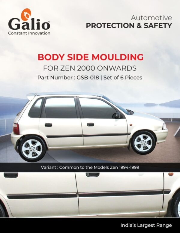 MARUTI SUZUKI ZEN (2000 ONWARDS) BODY SIDE MOULDING – SET OF 6 PCS