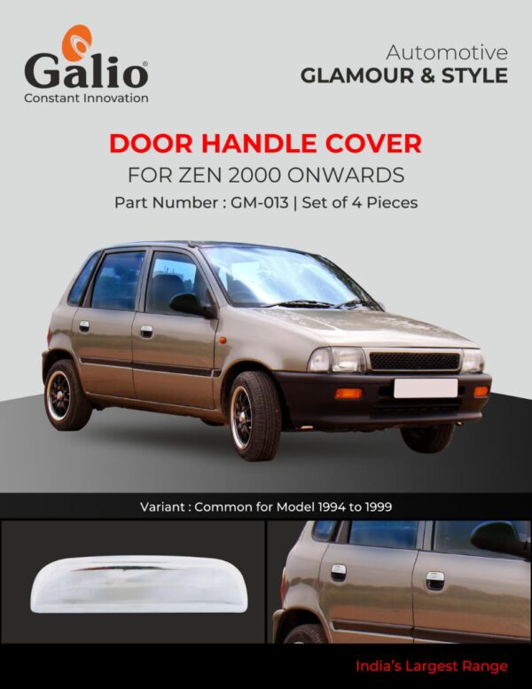 MARUTI SUZUKI ZEN (2000 ONWARDS) DOOR HANDLE COVER (TYPE I & TYPE II) – CHROME – SET OF 4 PCS