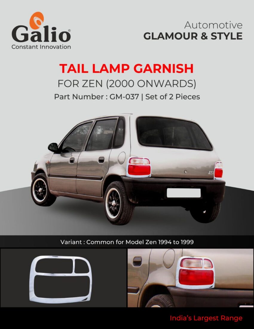 MARUTI SUZUKI ZEN (2000 ONWARDS) TAIL LAMP GARNISH – CHROME – SET OF 2 PCS