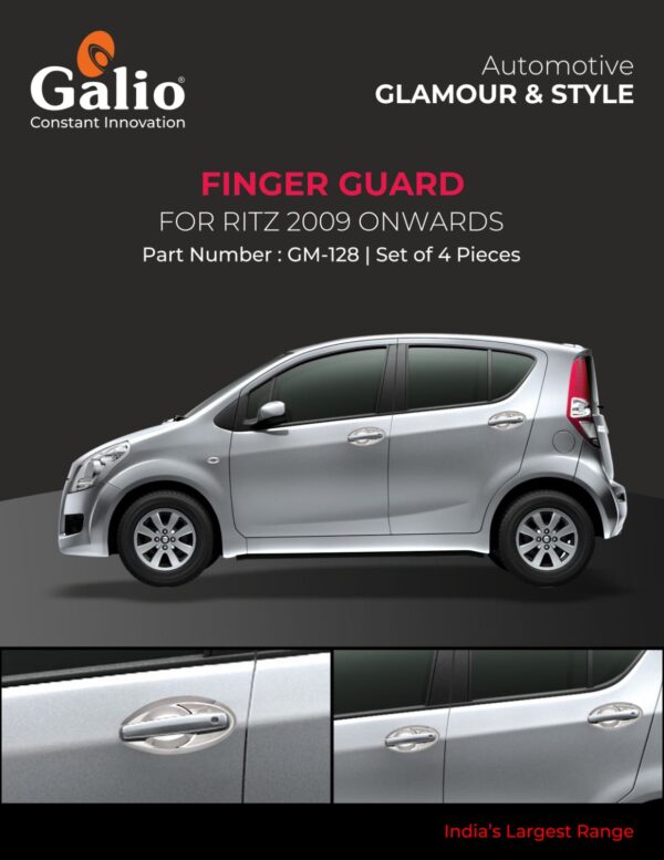 MARUTI SUZUKI RITZ 2009 ONWARDS FINGER GUARD – CHROME GARNISH SET OF 4 PCS