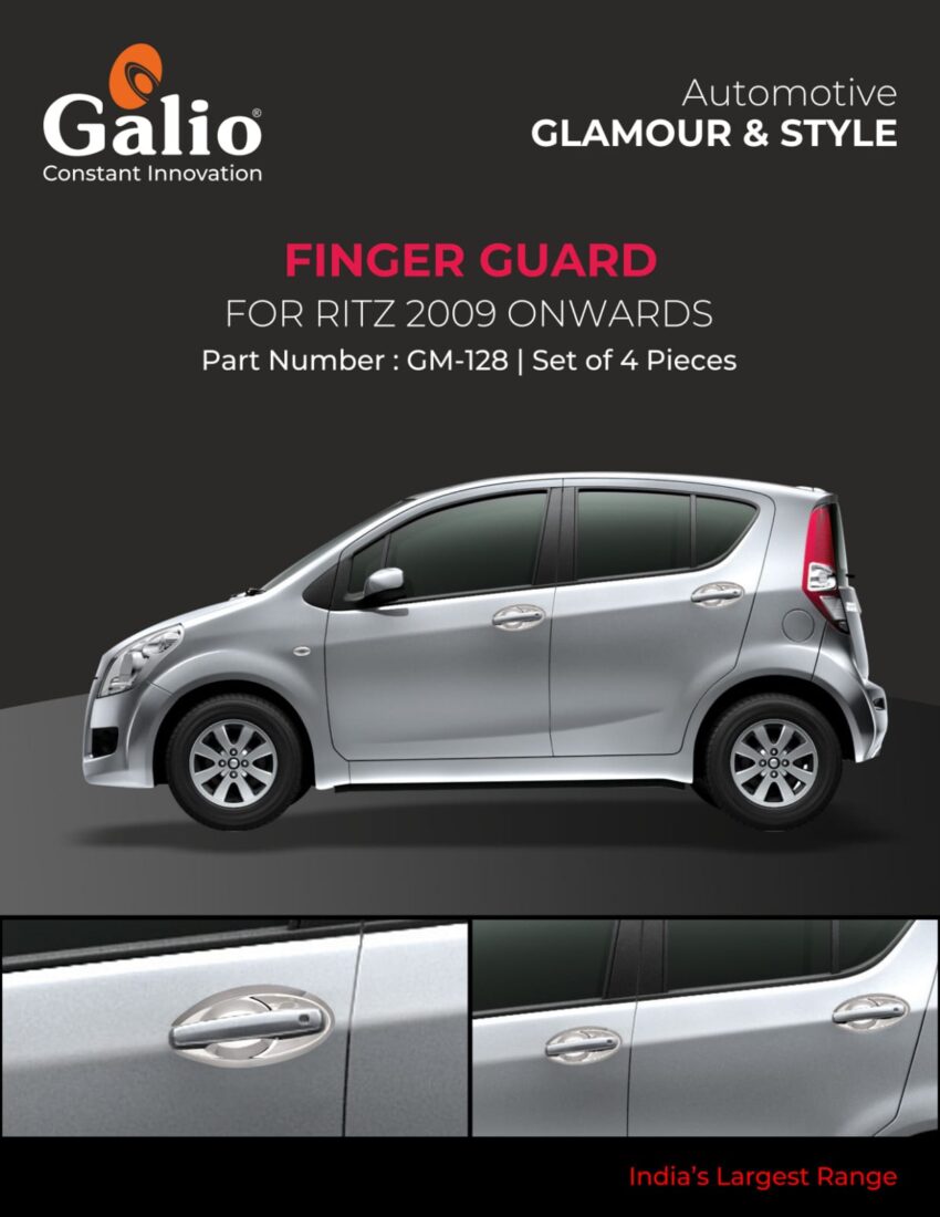 MARUTI SUZUKI RITZ 2009 ONWARDS FINGER GUARD – CHROME GARNISH SET OF 4 PCS