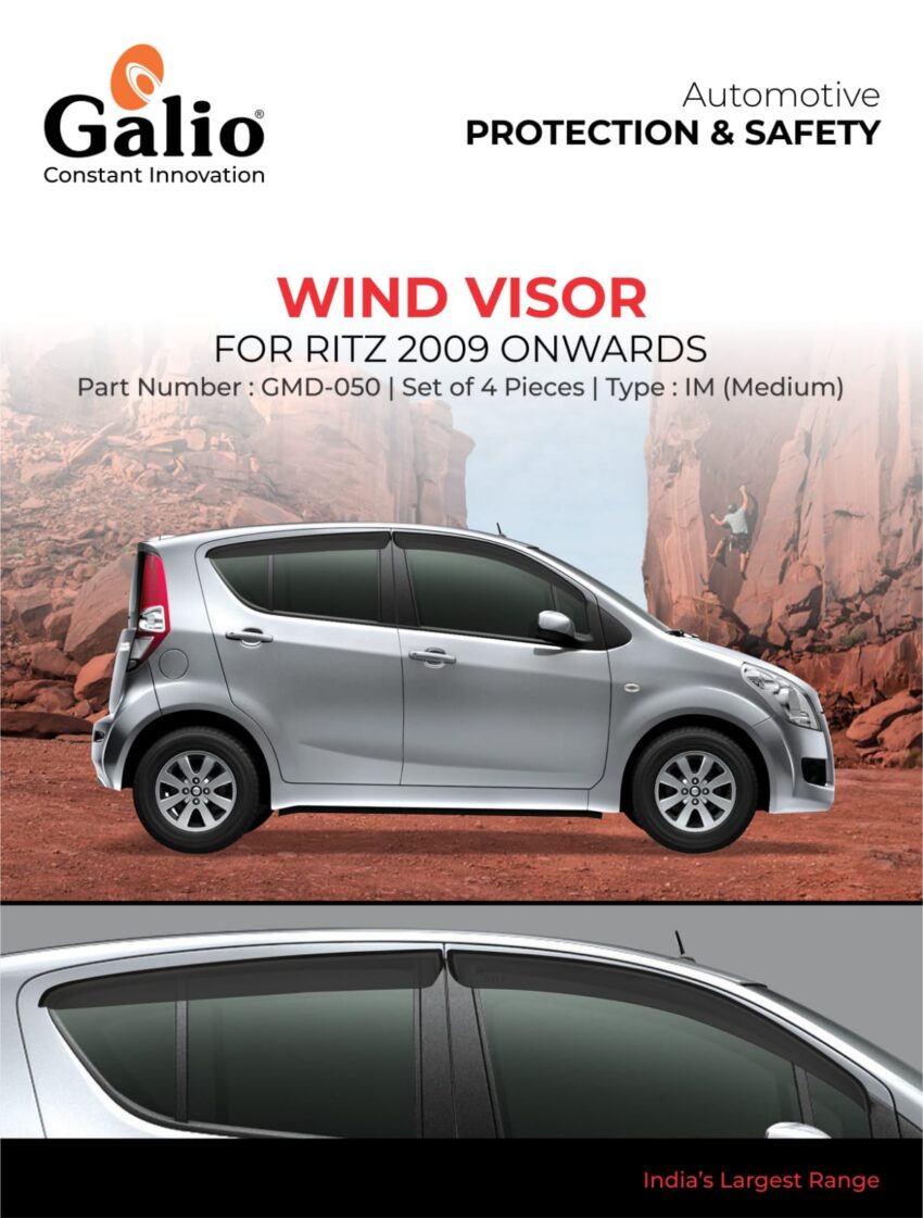 MARUTI SUZUKI RITZ 2009 ONWARDS WIND VISOR – IM (MEDIUM) SET OF 4 PCS