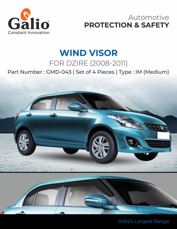 MARUTI SUZUKI DZIRE 2008 TO 2011 WIND VISOR – IM (MEDIUM) OLD MODEL – SET OF 4 PCS