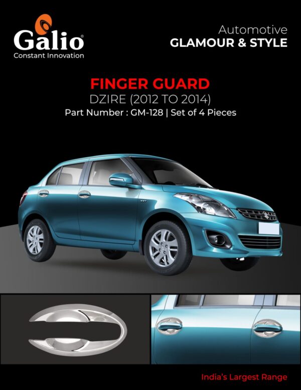 MARUTI SUZUKI DZIRE 2012 TO 2014 FINGER GUARD – CHROME FINISH – SET OF 4 PCS