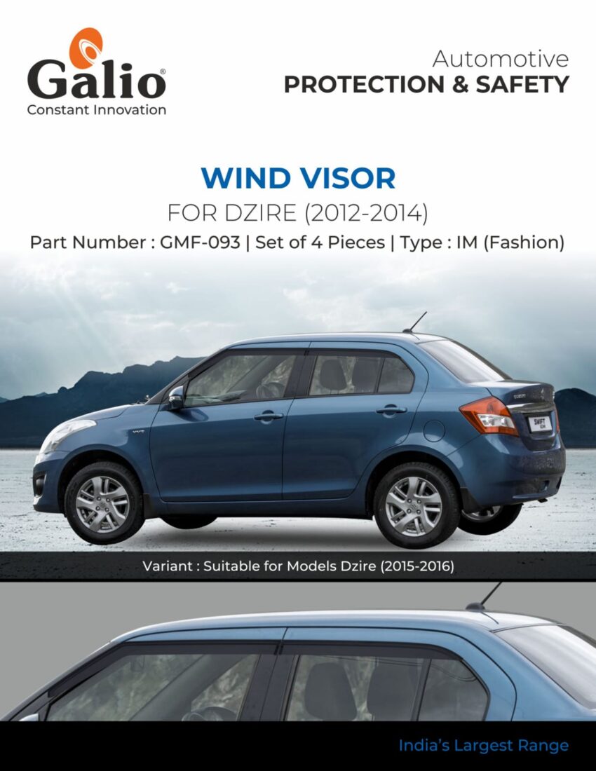 MARUTI SUZUKI DZIRE 2012 TO 2014 WIND VISOR - IM - FASHION – SET OF 4 PCS