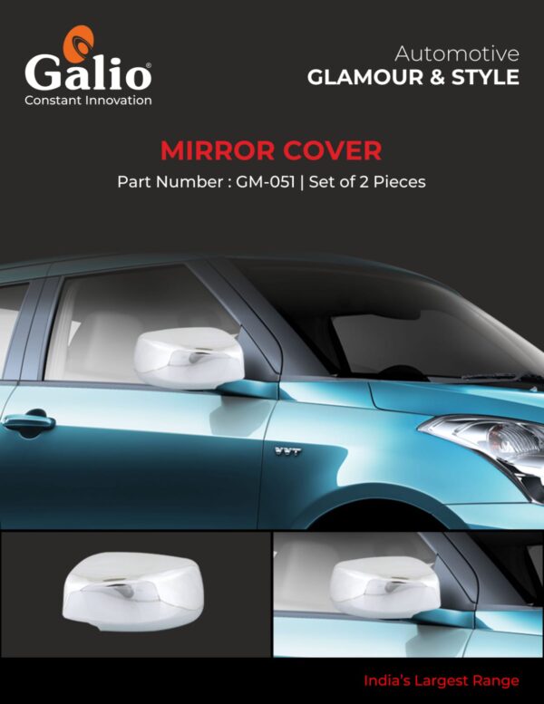 MARUTI SUZUKI DZIRE 2015 TO 2016 ORVM COVER – HIGH GRADE CHROME FINISH – SET OF 2 PCS