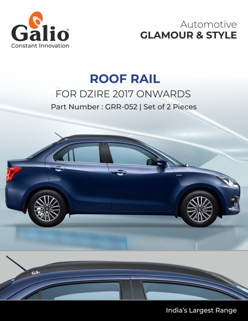 ROOF RAILS FOR MARUTI SUZUKI DZIRE (2017 ONWARDS) - SET OF 2 PCS