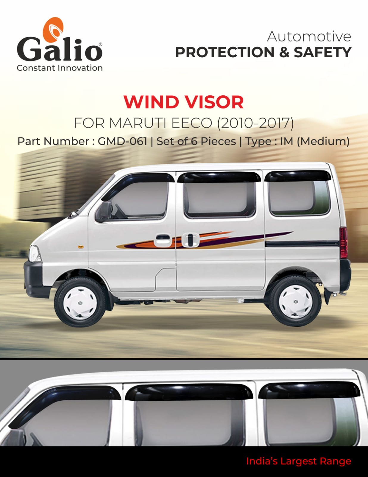 MARUTI SUZUKI EECO WIND VISOR IM MEDIUM (SET OF 6 PCS) – 2010 TO 2017
