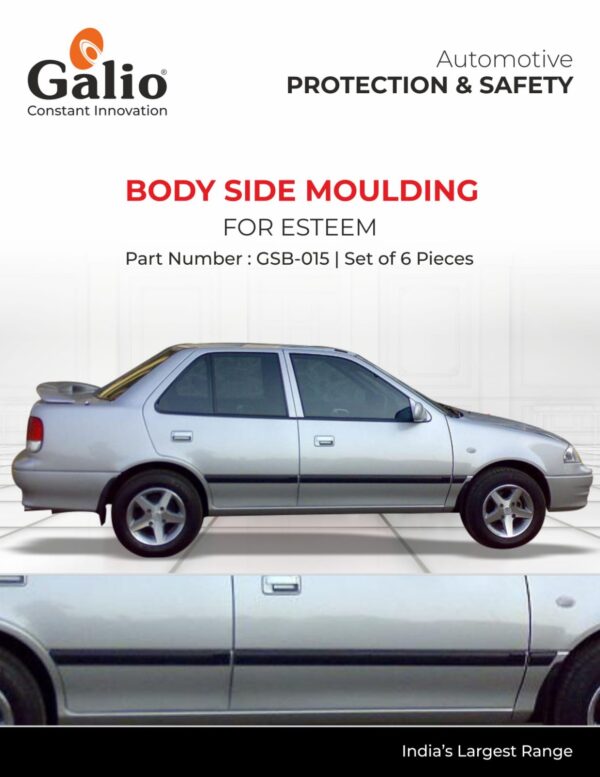 MARUTI SUZUKI ESTEEM BODY SIDE MOULDING – SET OF 6 PCS – PREMIUM DOOR PROTECTOR STRIPS