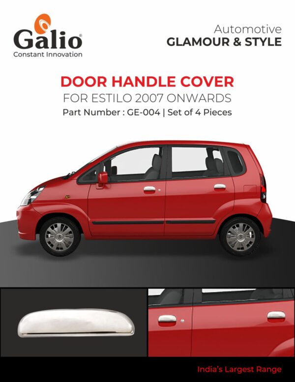 MARUTI SUZUKI ESTILO DOOR HANDLE COVER – CHROME FINISH – SET OF 4 PCS – PREMIUM CAR ACCESSORY