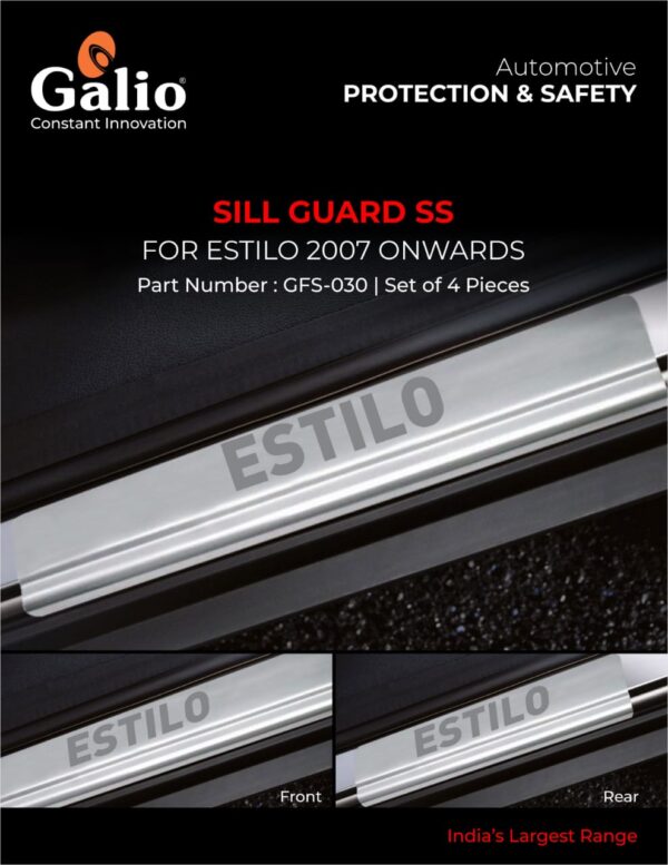 MARUTI SUZUKI ESTILO SILL GUARD SS – PREMIUM STAINLESS STEEL DOOR SILL PLATE (SET OF 4 PCS)