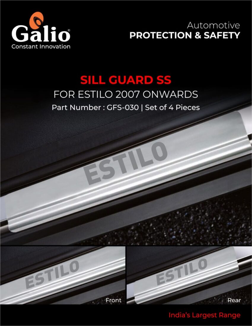 MARUTI SUZUKI ESTILO SILL GUARD SS – PREMIUM STAINLESS STEEL DOOR SILL PLATE (SET OF 4 PCS)
