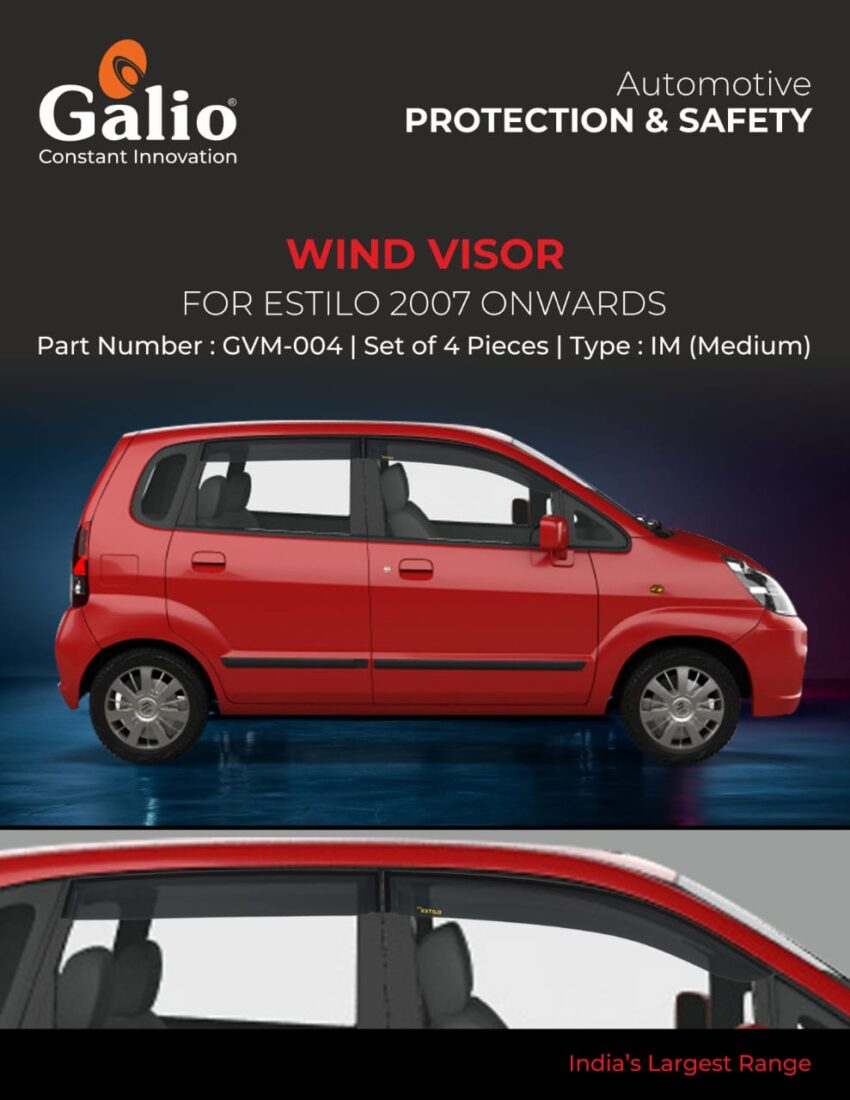 MARUTI SUZUKI ESTILO WIND VISOR - TF (MEDIUM) | SET OF 4 PCS | ROHS CERTIFIED