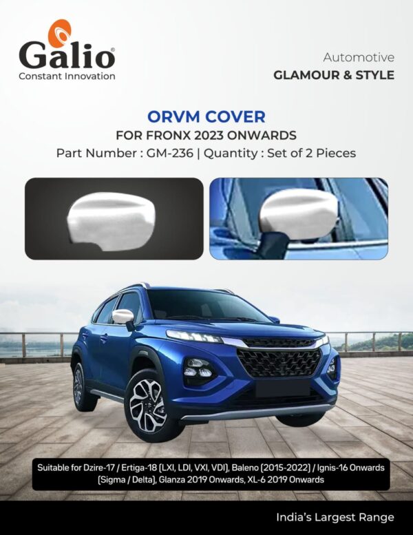 MARUTI SUZUKI FRONX CHROME ORVM COVER | SET OF 2 PCS | PREMIUM SIDE MIRROR GARNISH | 2023 ONWARDS
