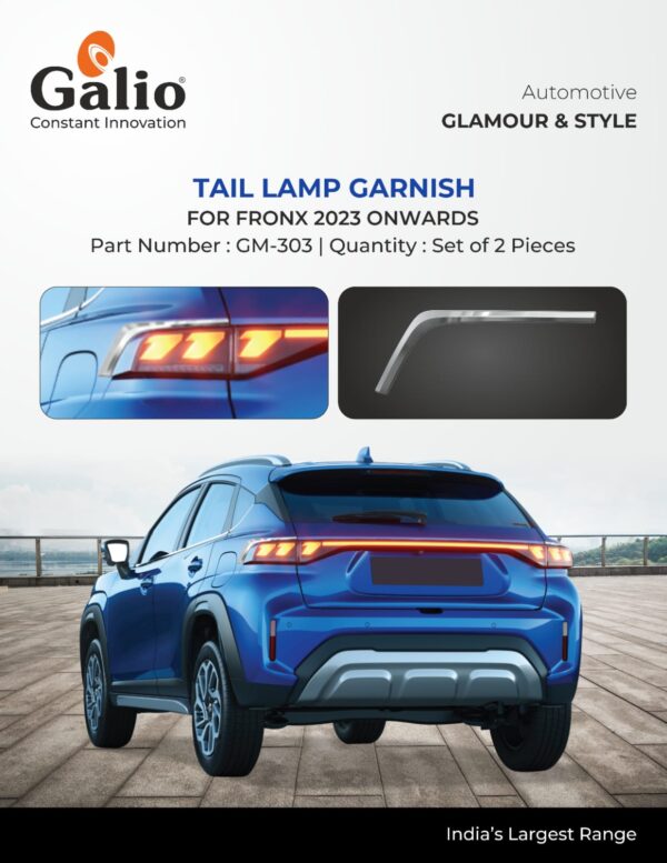 MARUTI SUZUKI FRONX CHROME TAIL LAMP GARNISH | SET OF 2 PCS | REAR LIGHT COVER | 2023 ONWARDS