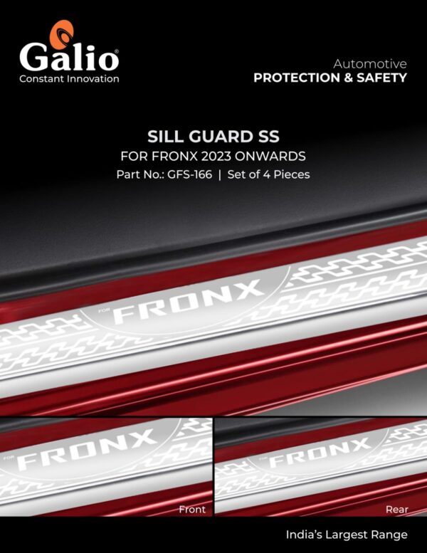 MARUTI SUZUKI FRONX STAINLESS STEEL SILL GUARD | SET OF 4 PCS | DOOR ENTRY PROTECTOR | 2023 ONWARDS