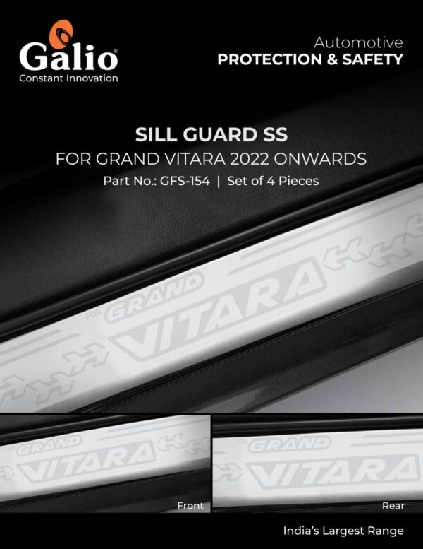 SILL GUARD SS FOR MARUTI SUZUKI GRAND VITARA (2022 ONWARDS) – STAINLESS STEEL – SET OF 4 PCS