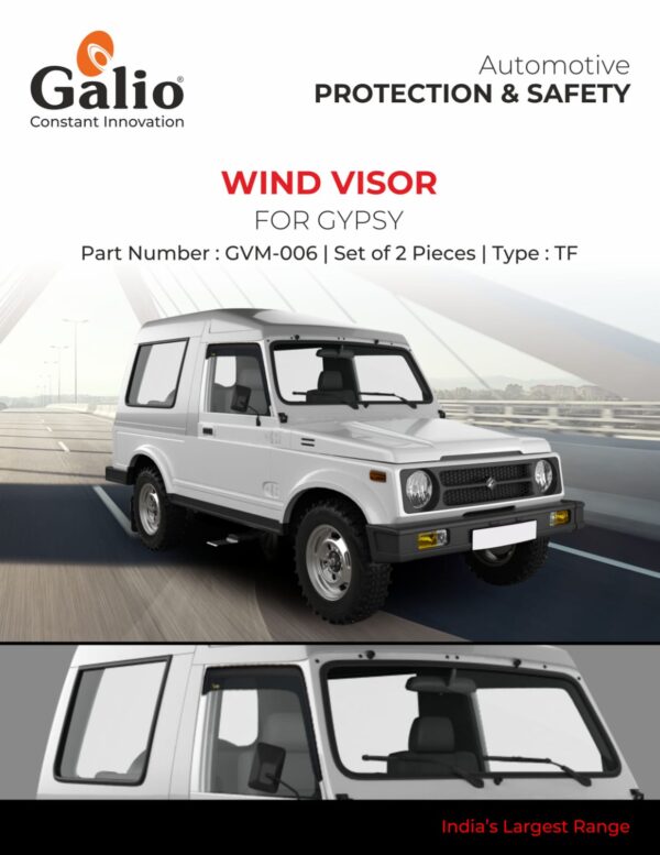 WIND VISOR - TF (MEDIUM) FOR MARUTI SUZUKI GYPSY – SET OF 2 PCS