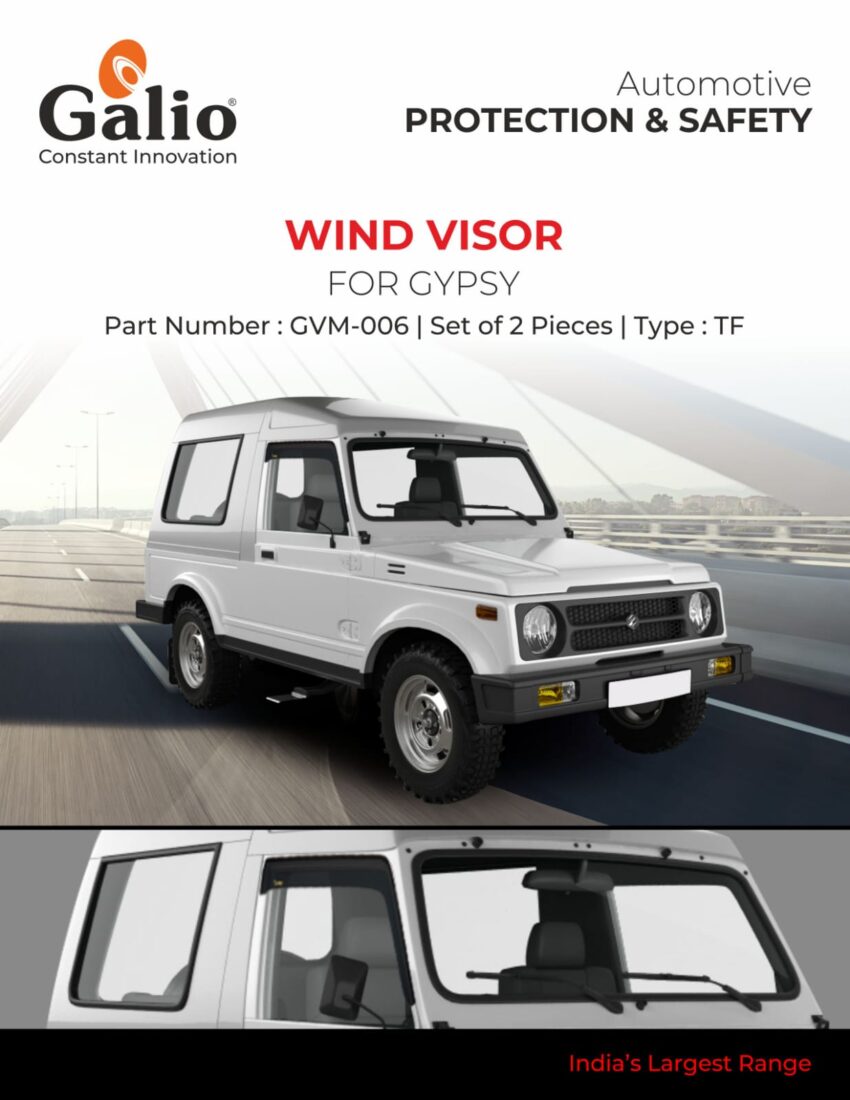 WIND VISOR - TF (MEDIUM) FOR MARUTI SUZUKI GYPSY – SET OF 2 PCS