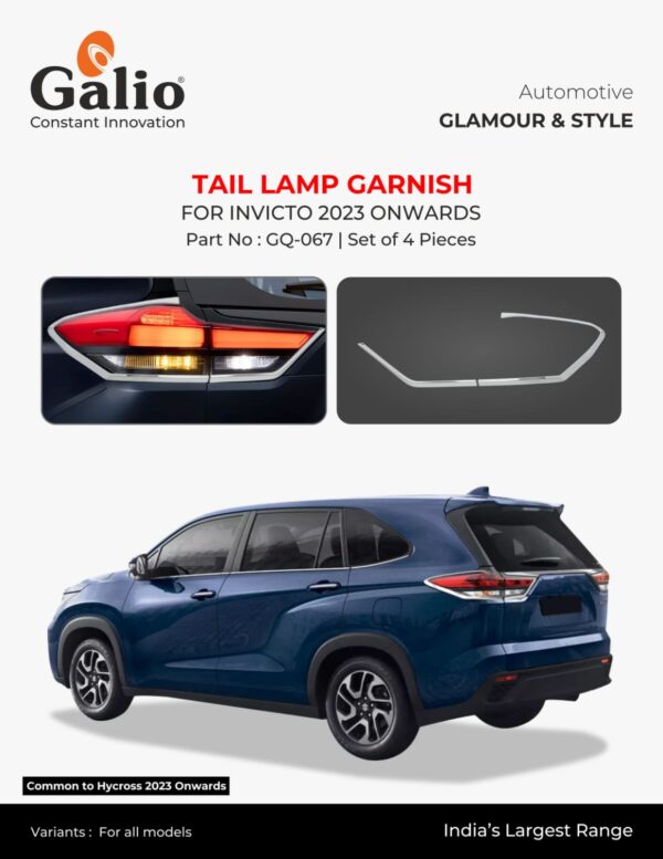 MARUTI SUZUKI INVICTO 2023 ONWARDS TAIL LAMP CHROME GARNISH SET OF 4 PCS