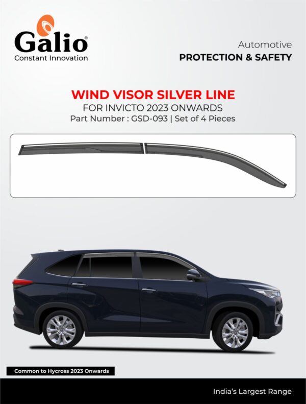 MARUTI SUZUKI INVICTO 2023 ONWARDS WIND VISOR SILVER LINE SET OF 4 PCS