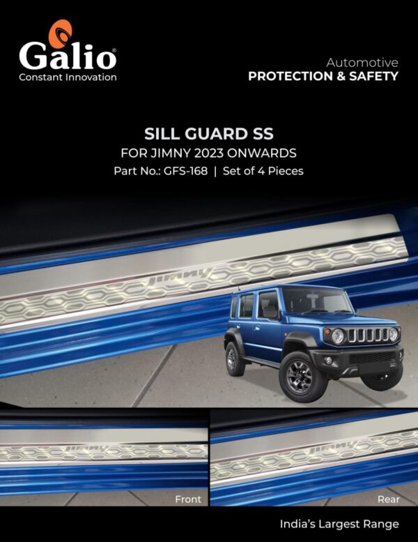 MARUTI SUZUKI JIMNY 2023 ONWARDS SILL GUARD SS STAINLESS STEEL SET OF 4 PCS