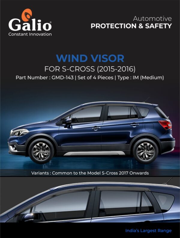 MARUTI SUZUKI S-CROSS 2015 TO 2016 WIND VISOR IM MEDIUM SET OF 4 PCS