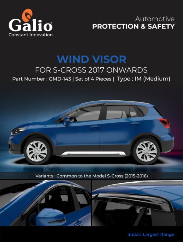 MARUTI SUZUKI S-CROSS 2017 ONWARDS WIND VISOR IM TYPE SET OF 4 PCS