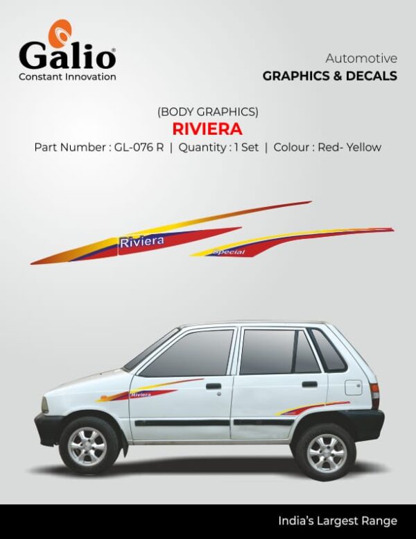 MARUTI 800 TYPE-1 BODY GRAPHIC RIVIERA DESIGN STYLING DECAL – 1 SET