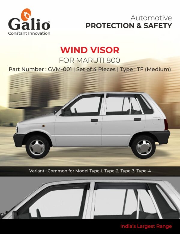 MARUTI 800 TYPE-2 WIND VISOR TF MEDIUM – SET OF 4 PCS – HIGH PERFORMANCE ROHS MATERIAL