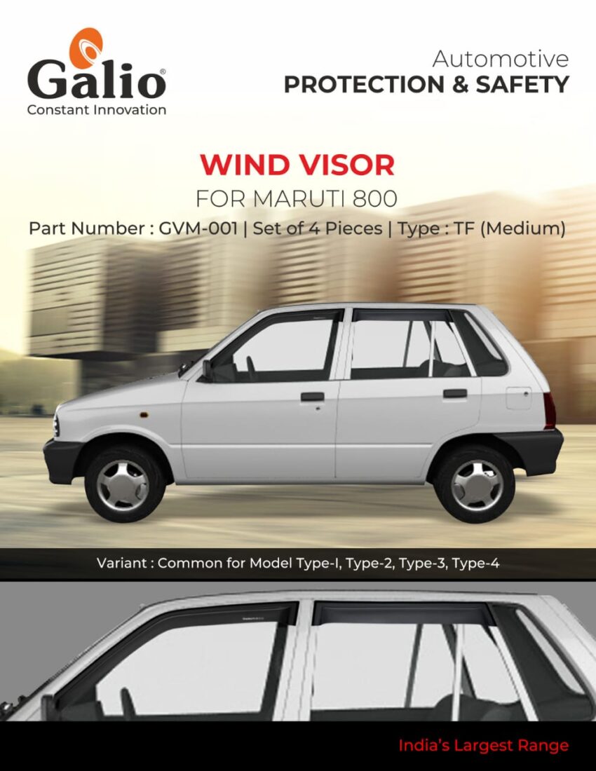 MARUTI 800 TYPE-2 WIND VISOR TF MEDIUM – SET OF 4 PCS – HIGH PERFORMANCE ROHS MATERIAL