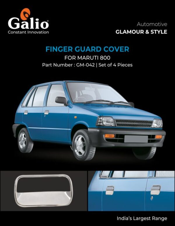 MARUTI 800 TYPE-3 CHROME FINGER GUARD COVERS – SET OF 4 – DOOR SCRATCH PROTECTORS