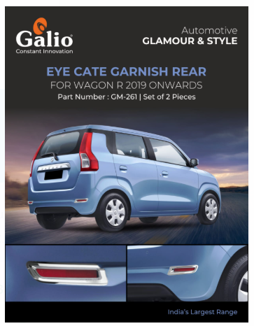 MARUTI SUZUKI WAGONR 2019 ONWARDS EYE CATE GARNISH REAR (SET OF 2 PCS)