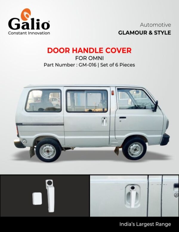 MARUTI SUZUKI OMNI TYPE-2 DOOR HANDLE COVER – CHROME GARNISH SET OF 6 PCS | SCRATCH RESISTANT |